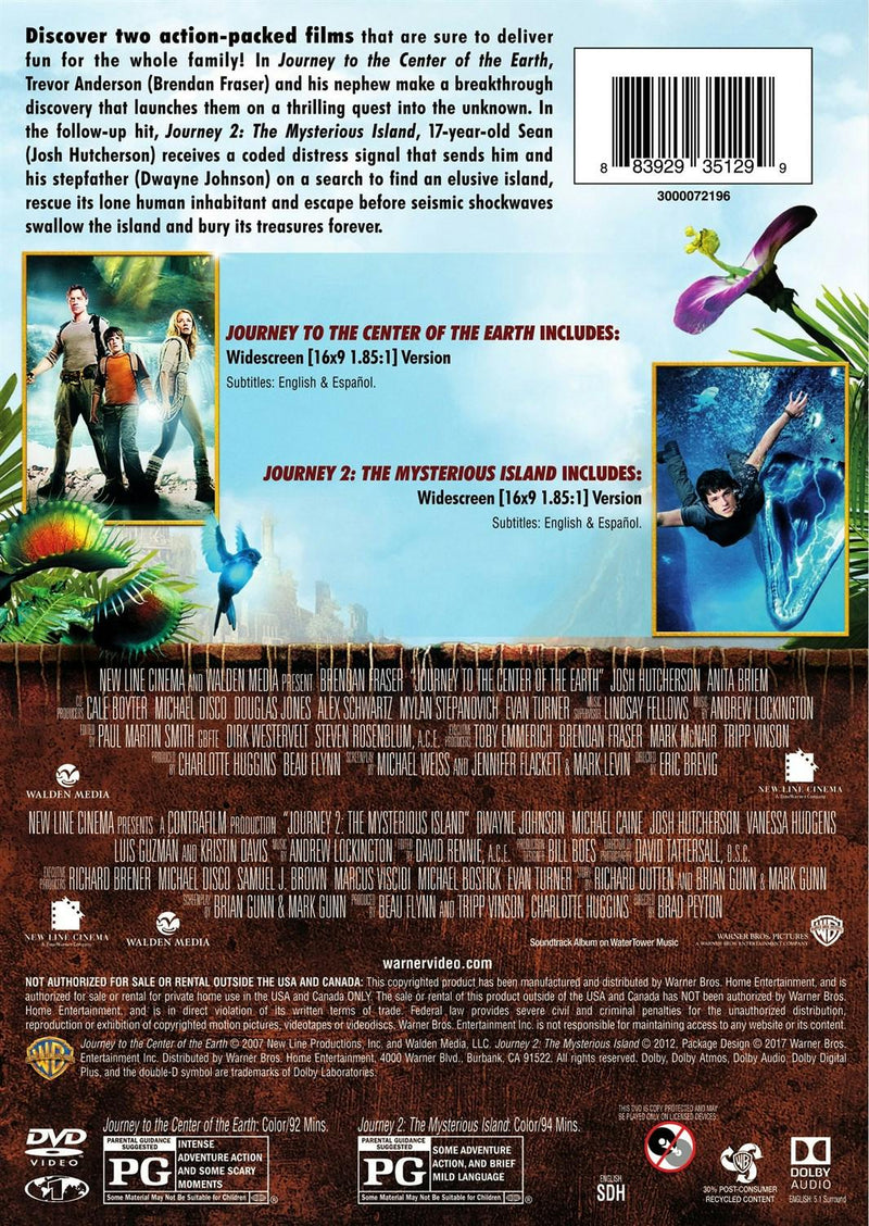 Journey to the Center of the Earth/Journey 2 Mysterious Island (DVD Double Feature) [DVD]