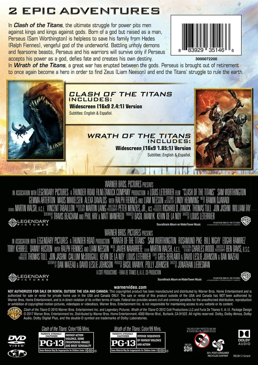 Clash of the Titans/Wrath of the Titans (DVD Double Feature) [DVD]