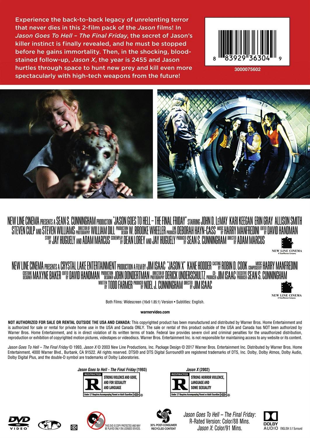 Jason Goes to Hell - The Final Friday/Jason X (DVD Double Feature) [DV