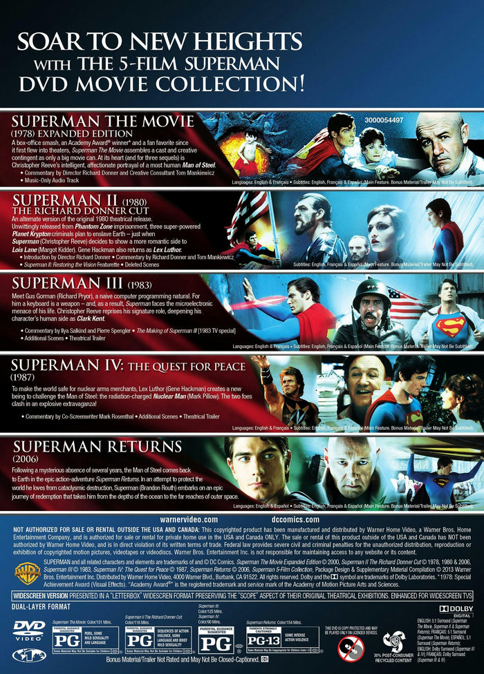 Superman 5-film Collection (Box Set) [DVD]