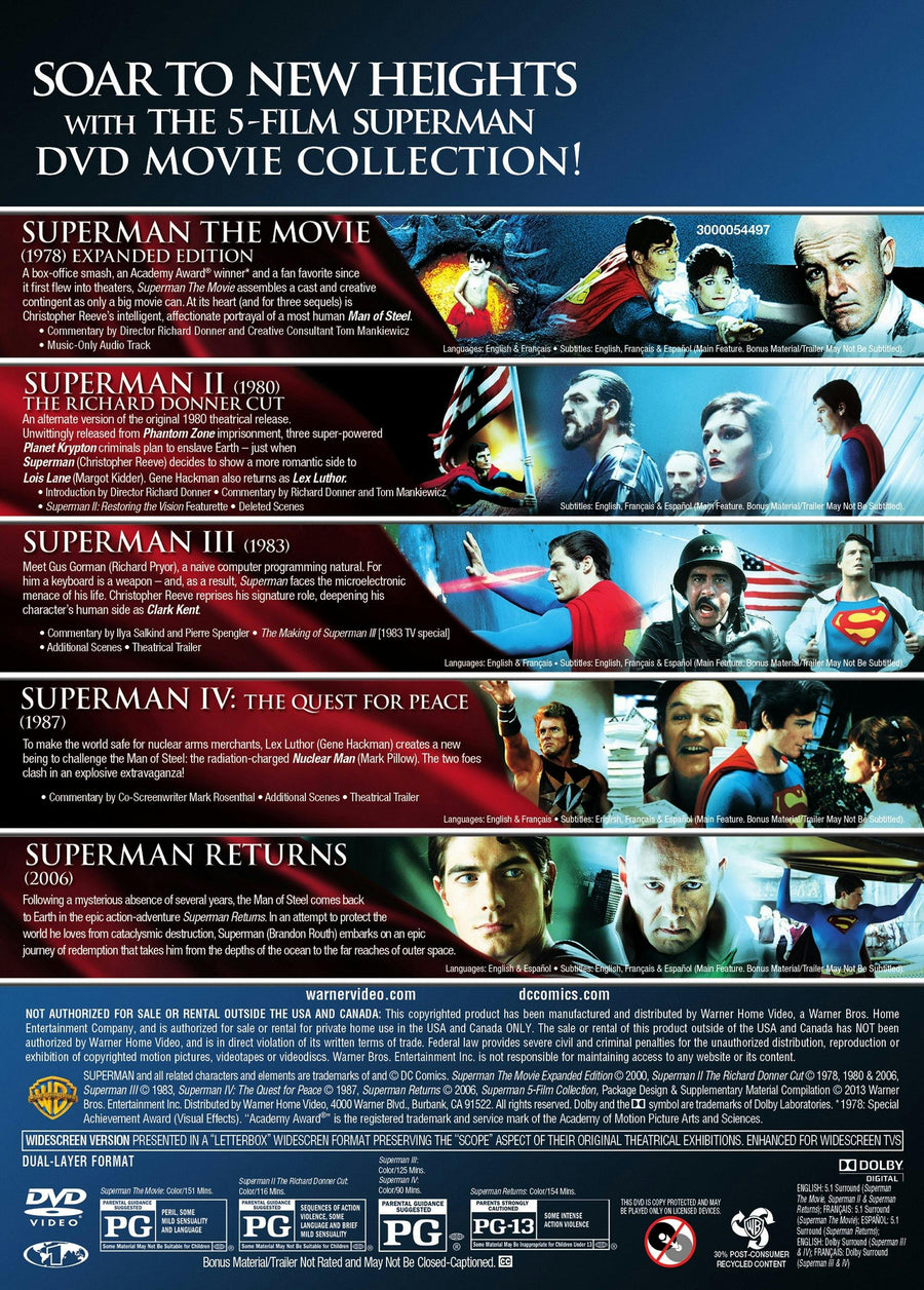 Superman 5-film Collection (Box Set) [DVD]