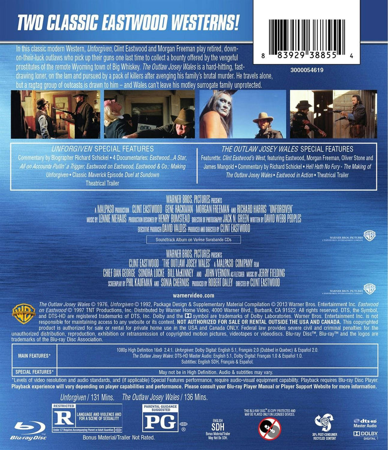 Unforgiven/The Outlaw Josey Wales (Blu-ray Double Feature) [Blu-ray]