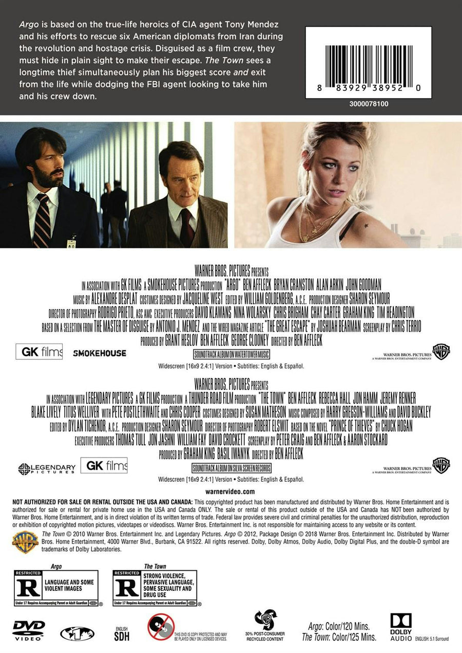 Argo/The Town (DVD Double Feature) [DVD]