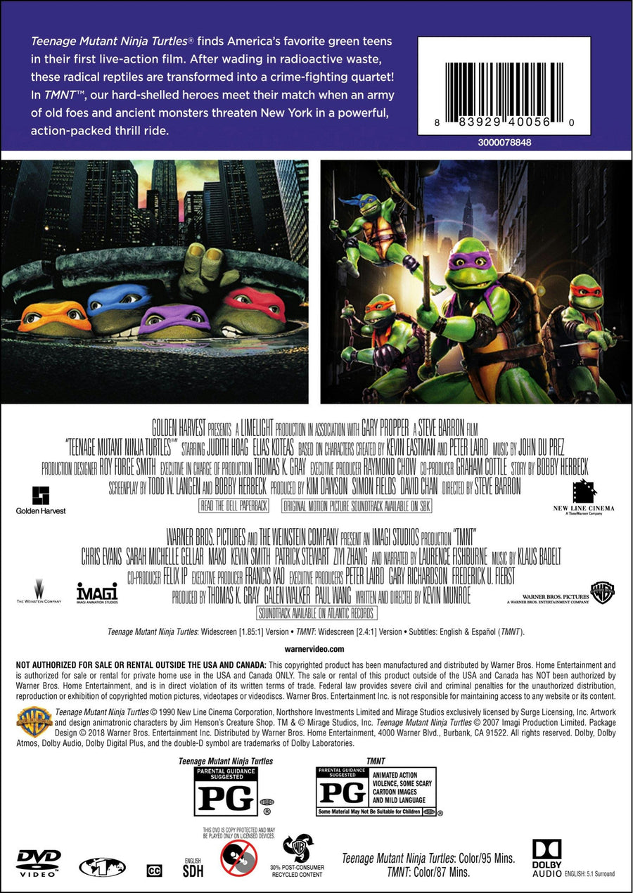 Teenage Mutant Ninja Turtles 1 & 2 [DVD]