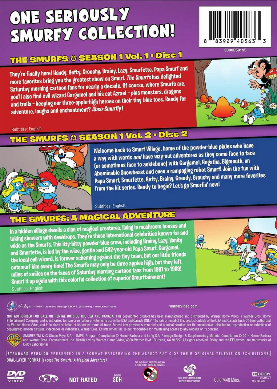 The Smurfs: Season 1 - Vol 1 & 2/The Smurfs: A Magical Adventure (Box Set) [DVD]
