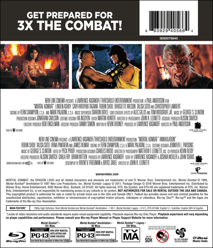 Mortal Kombat/Mortal Kombat 2/Mortal Kombat: Legacy (Box Set) [Blu-ray]