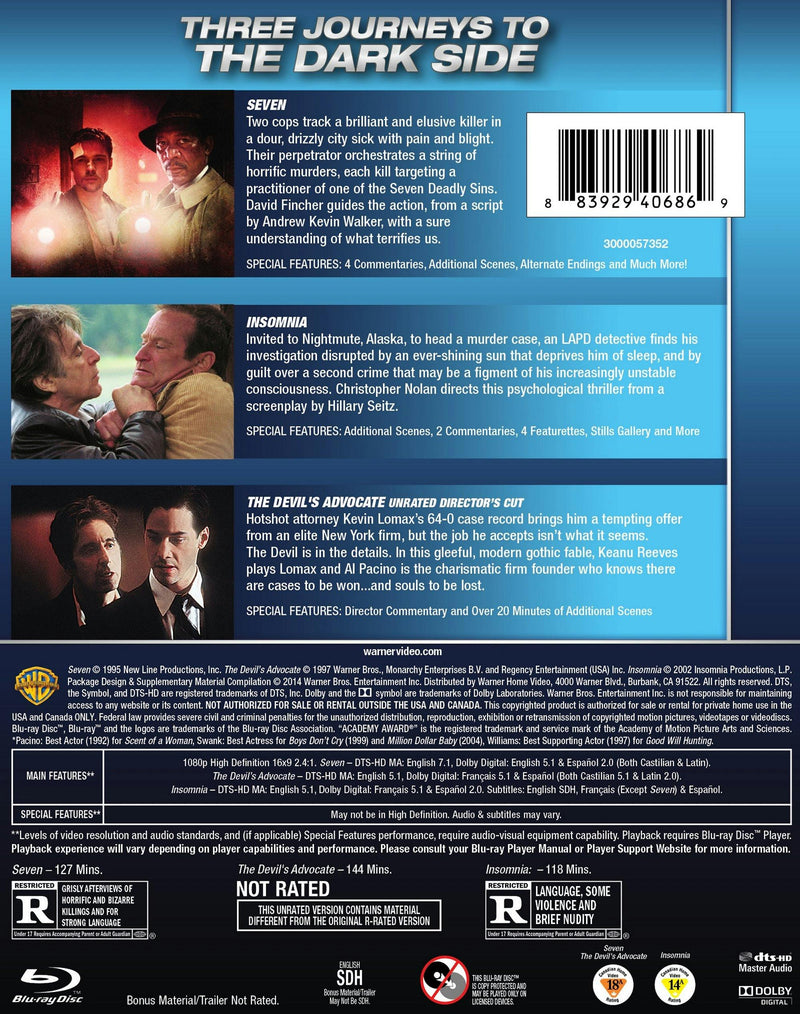 Seven/The Devil's Advocate/Insomnia (Blu-ray Triple Feature) [Blu-ray]
