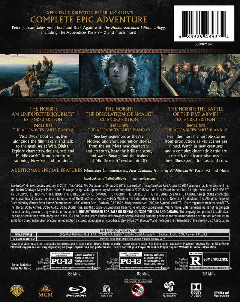 The Hobbit: The Motion Picture Trilogy [Blu-ray]