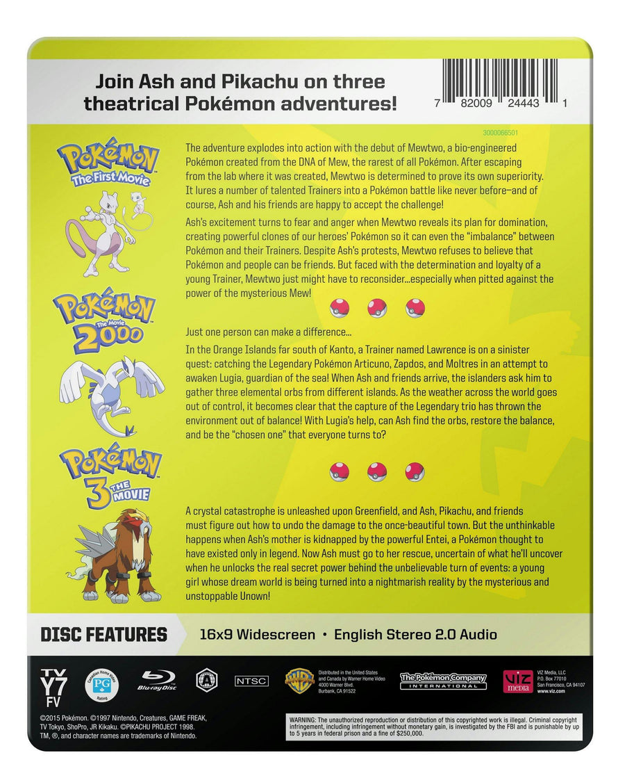Pokemon: Movies 1-3 (Steelbook Collection) [Blu-ray]