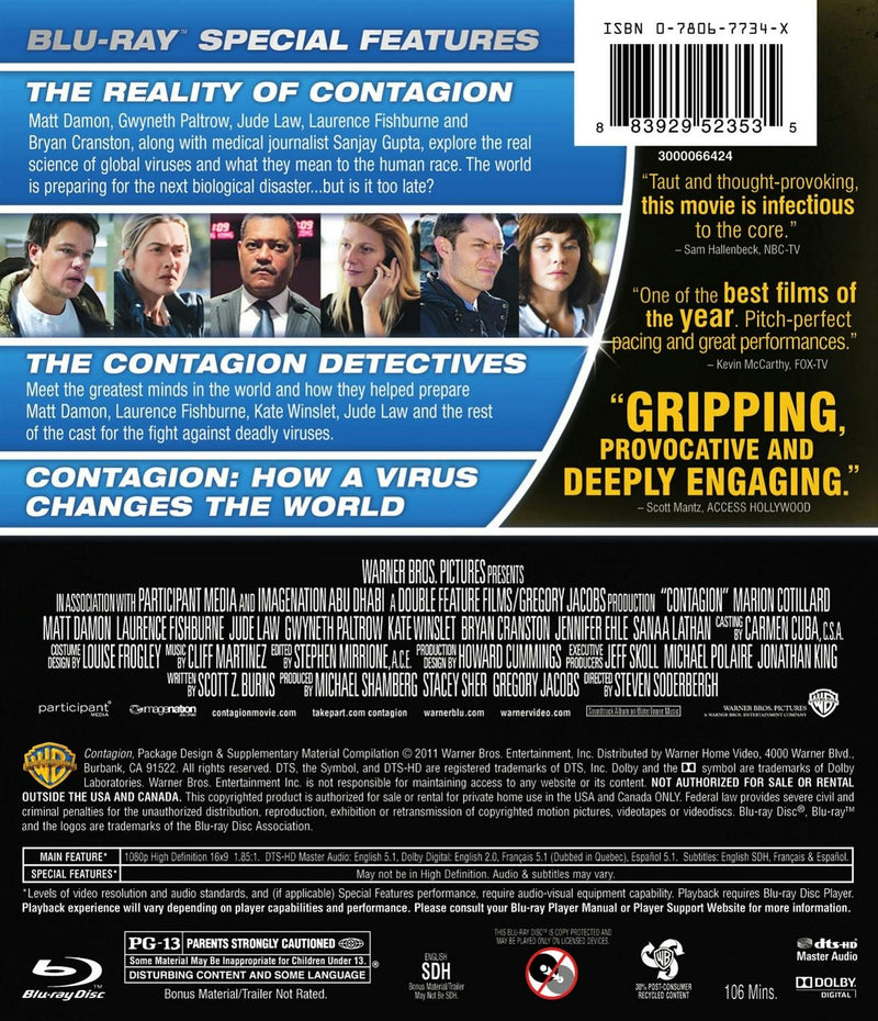 Contagion (Blu-ray New Box Art) [Blu-ray]