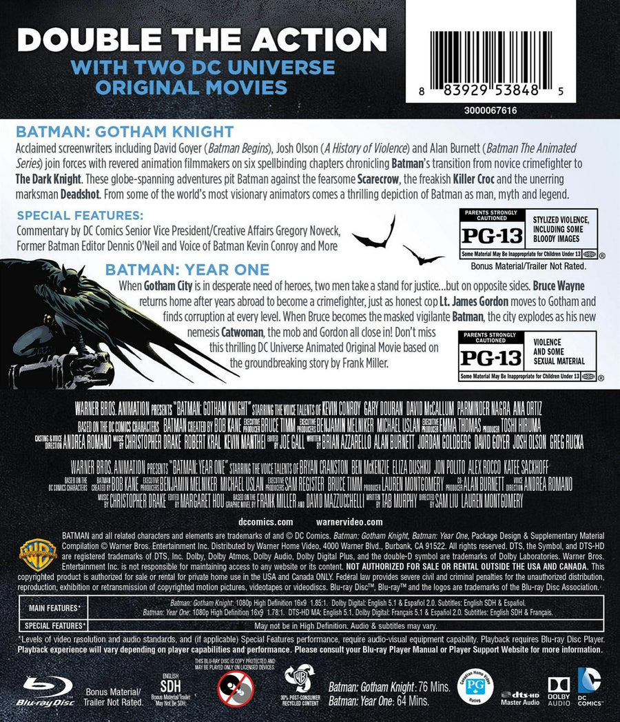 DCU: Batman: Gotham Knight/DCU Batman Year One - (Blu-ray Double Feature) [Blu-ray]