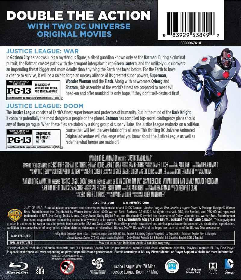 DCU: Justice League: Doom/DCU: Justice League: War (Blu-ray Double Feature) [Blu-ray]