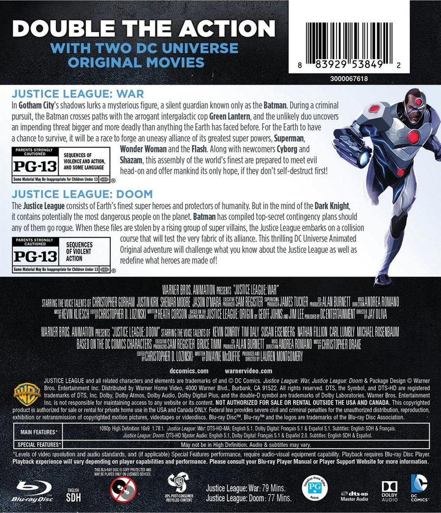 DCU: Justice League: Doom/DCU: Justice League: War (Blu-ray Double Feature) [Blu-ray]