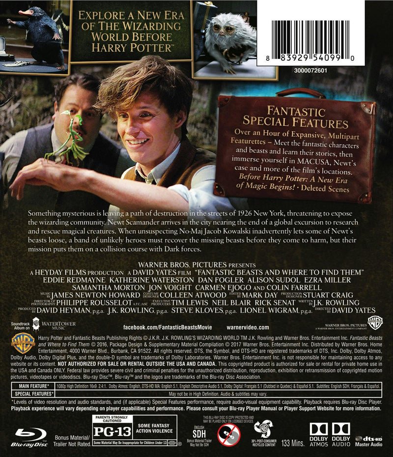 Fantastic Beasts and Where to Find Them [Blu-Ray]