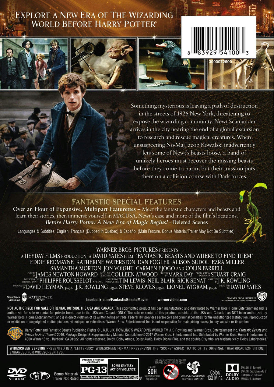 Fantastic Beasts and Where to Find Them (Special Edition) [DVD]