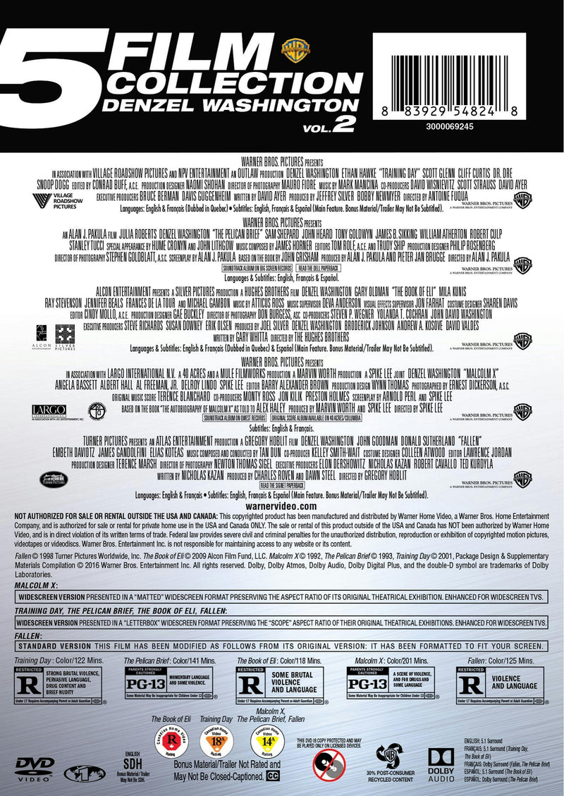 Denzel Washington 5-film Collection - Volume 2 (Box Set) [DVD]