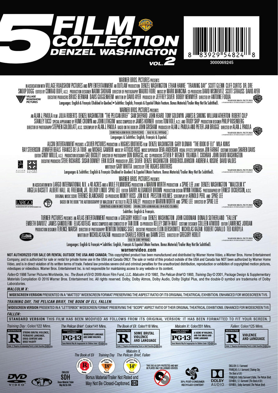 Denzel Washington 5-film Collection - Volume 2 (Box Set) [DVD]