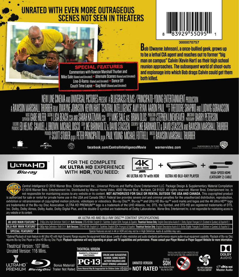 Central Intelligence (4K Ultra HD + Blu-ray) [UHD]