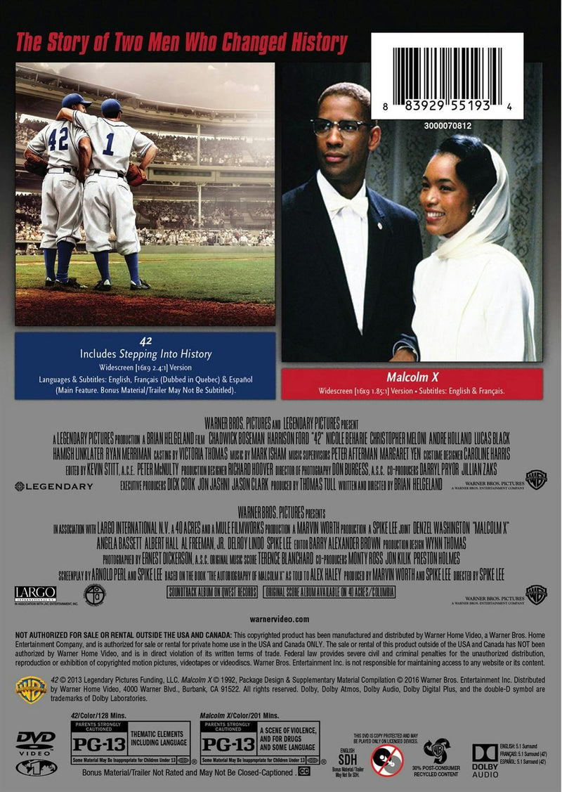 42/Malcolm X (DVD Double Feature) [DVD]