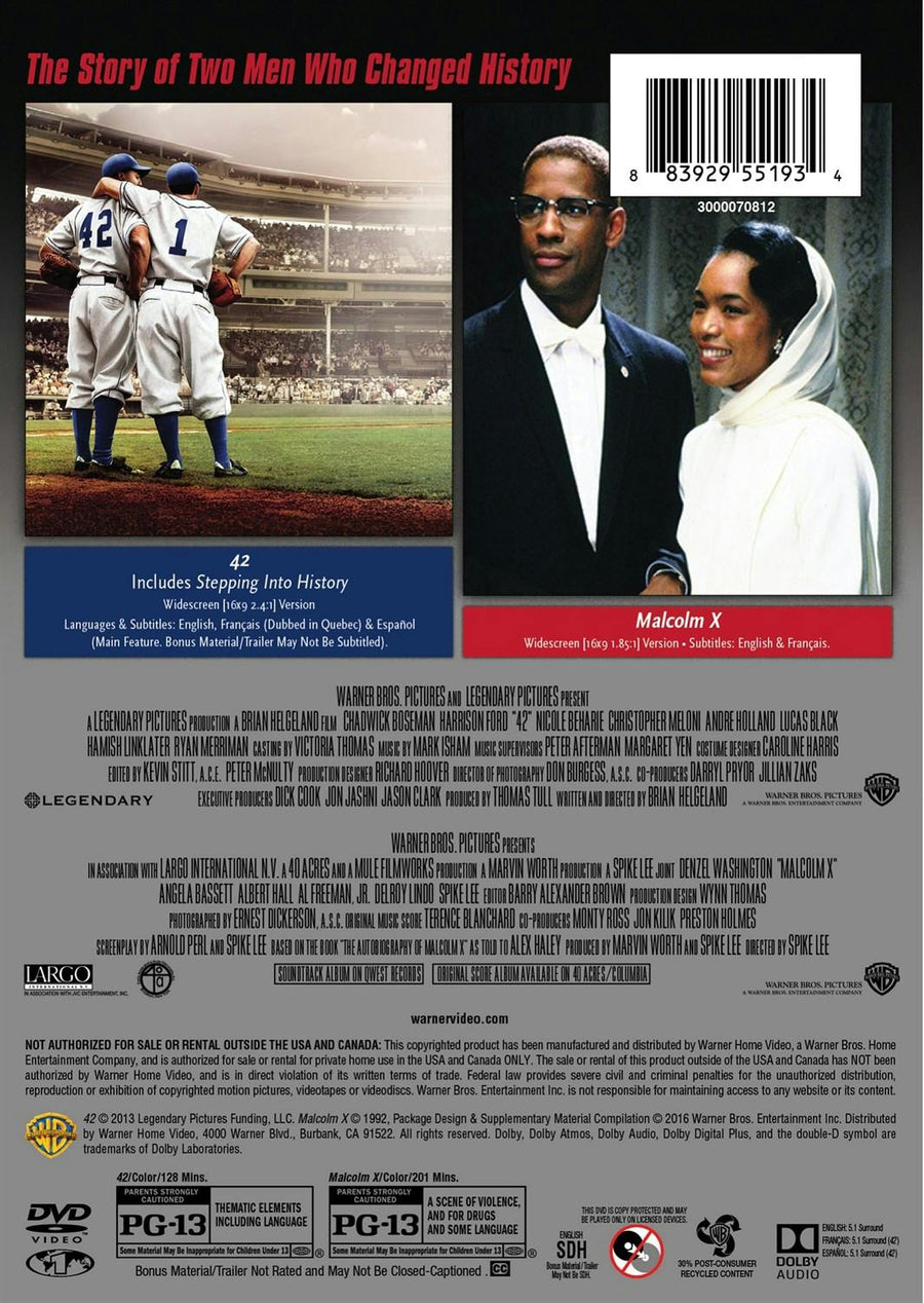 42/Malcolm X (DVD Double Feature) [DVD]