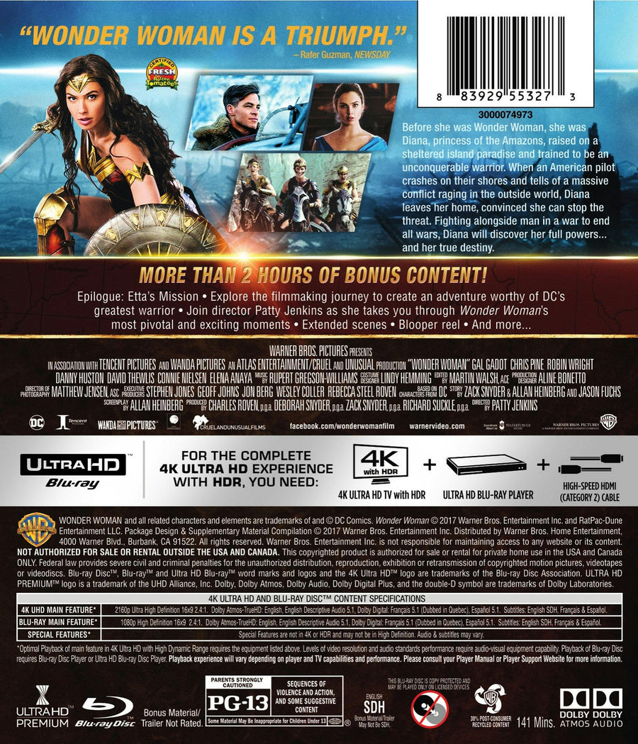 Wonder Woman (4K Ultra HD + Blu-ray) [UHD]