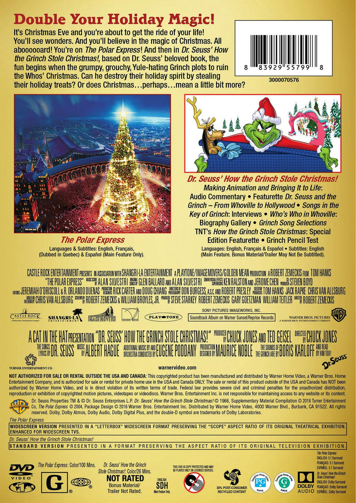 The Polar Express/How the Grinch Stole Christmas (DVD Double Feature) [DVD]
