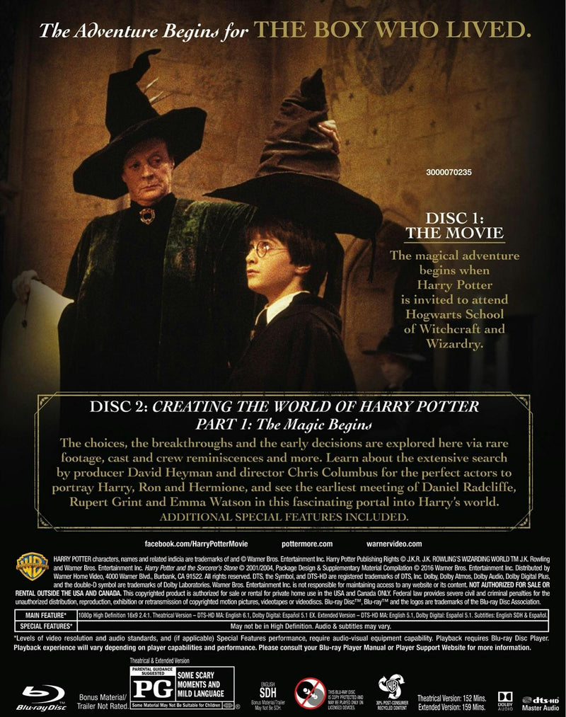 Harry Potter and the Sorcerer's Stone (Blu-ray 2-Disc Special Edition) [Blu-ray]