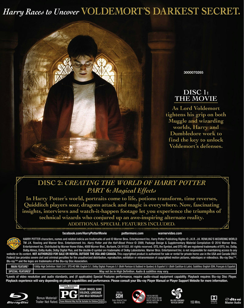 Harry Potter and the Half-Blood Prince (2-Disc/Special Edition/BD) (Blu-ray 2-Disc Collector's Edition) [Blu-ray]