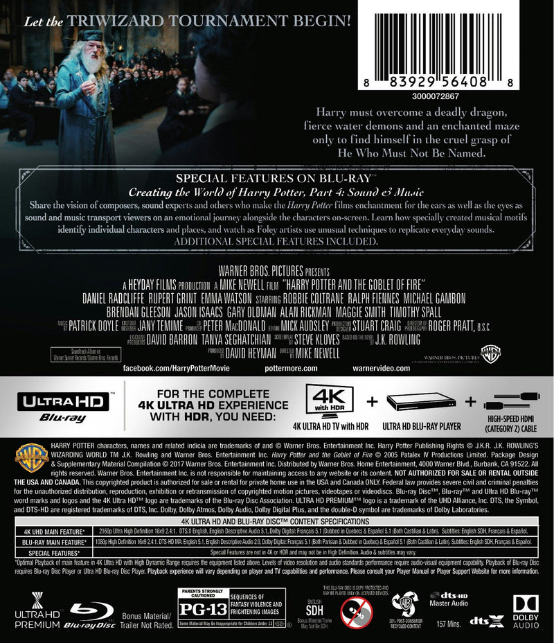 Harry Potter and the Goblet of Fire (4K Ultra HD + Blu-ray) [UHD]