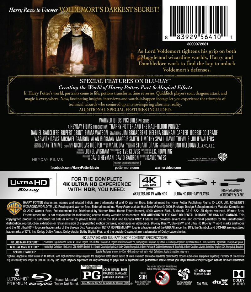 Harry Potter and the Half Blood Prince (4K Ultra HD + Blu-ray) [UHD]