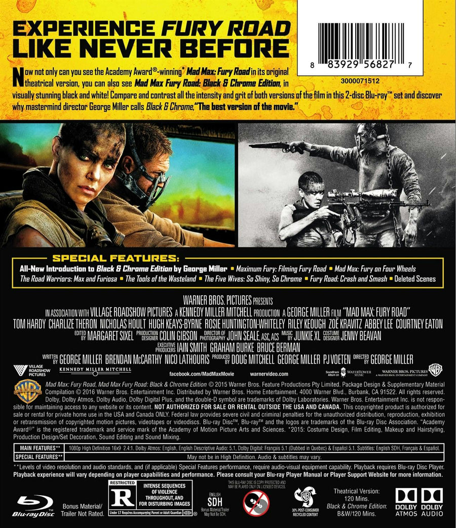 Mad Max: Fury Road/Mad Max: Fury Road - Black and Chrome Edition (Blu-ray + Black & Chrome Edition) [Blu-ray]