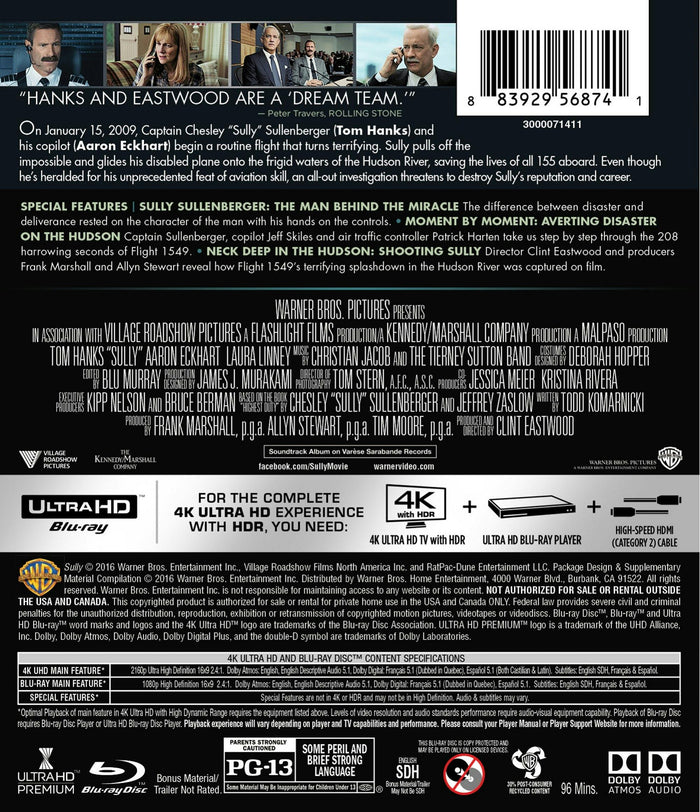 Sully - Miracle On the Hudson (4K Ultra HD + Blu-ray) [UHD]
