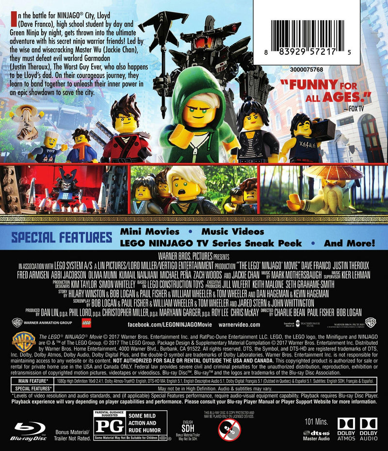 Lego Ninjago Movie, The (Blu-ray) (BD) (Blu-ray + DVD + Digital HD) [Blu-ray]