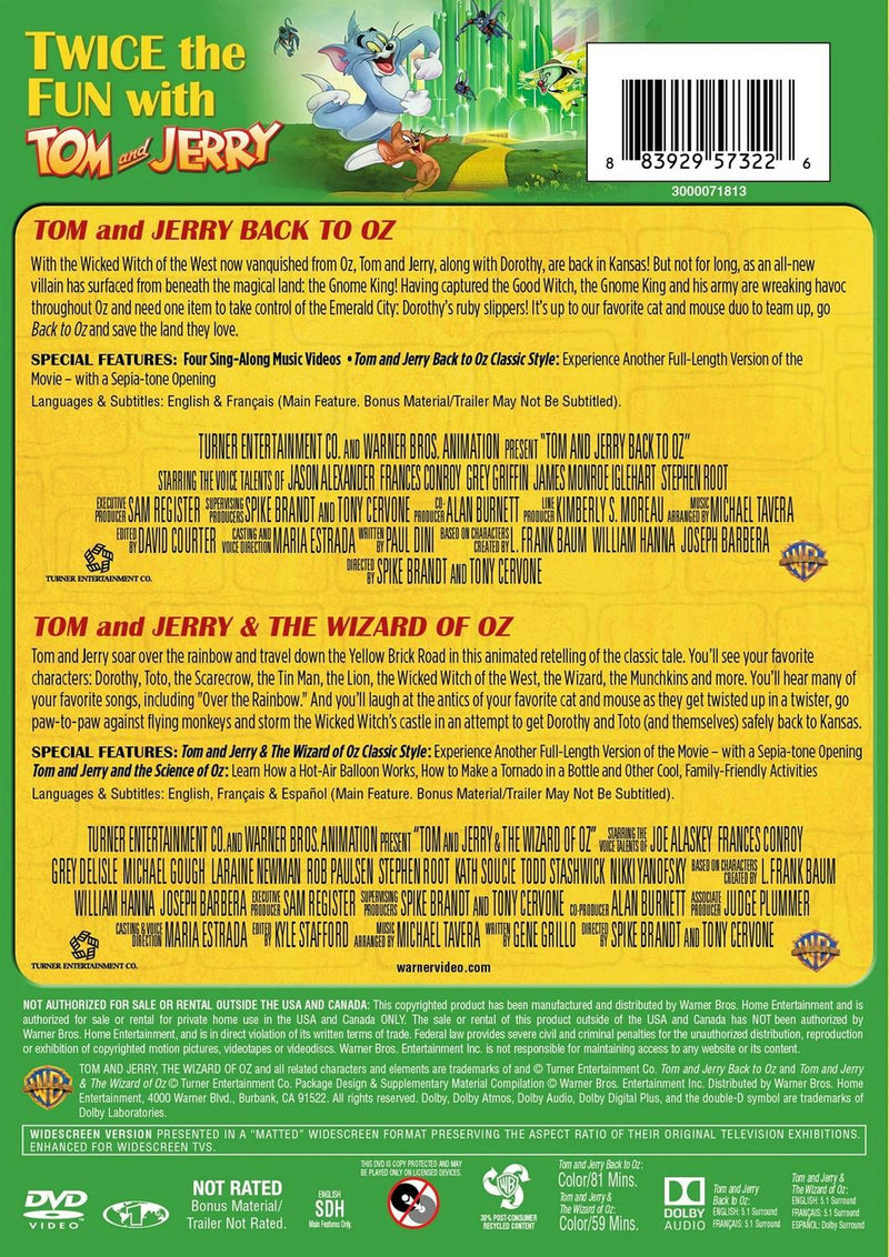 Tom and Jerry Back to Oz/Wizard of Oz MFV (DVD Double Feature) [DVD]
