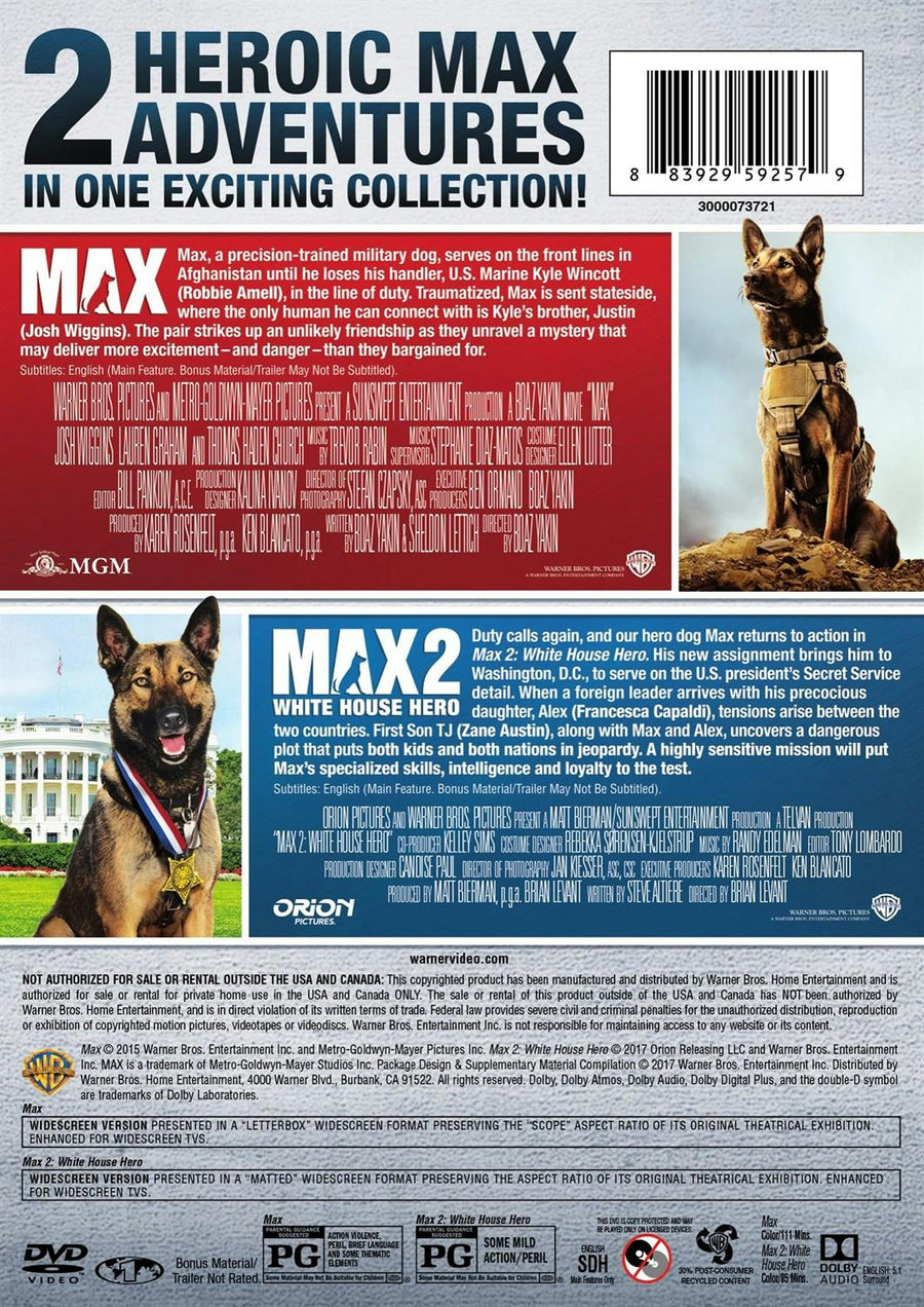Max/Max 2 - White House Hero (DVD Double Feature) [DVD]