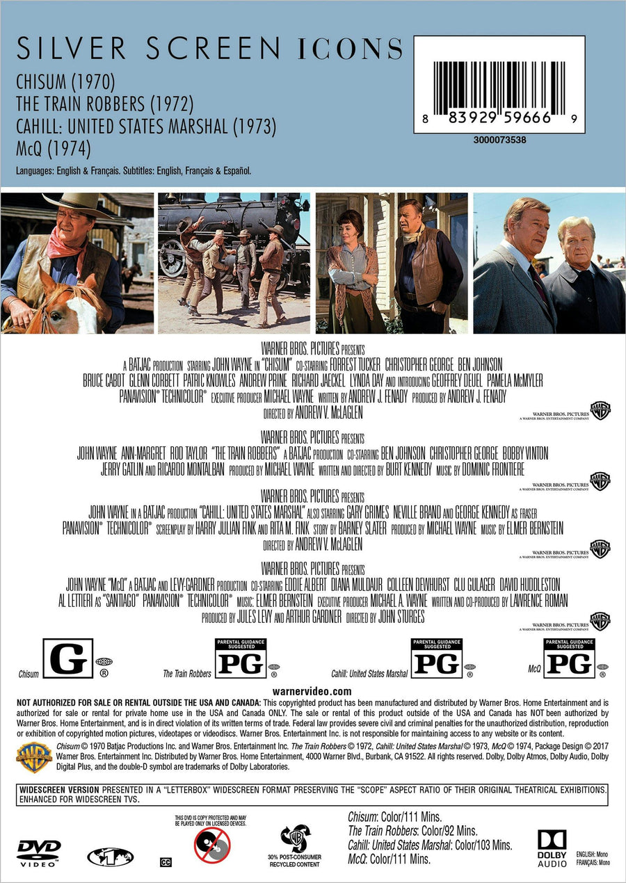 Silver Screen Icons: John Wayne Action (DVD New Box Art) [DVD]