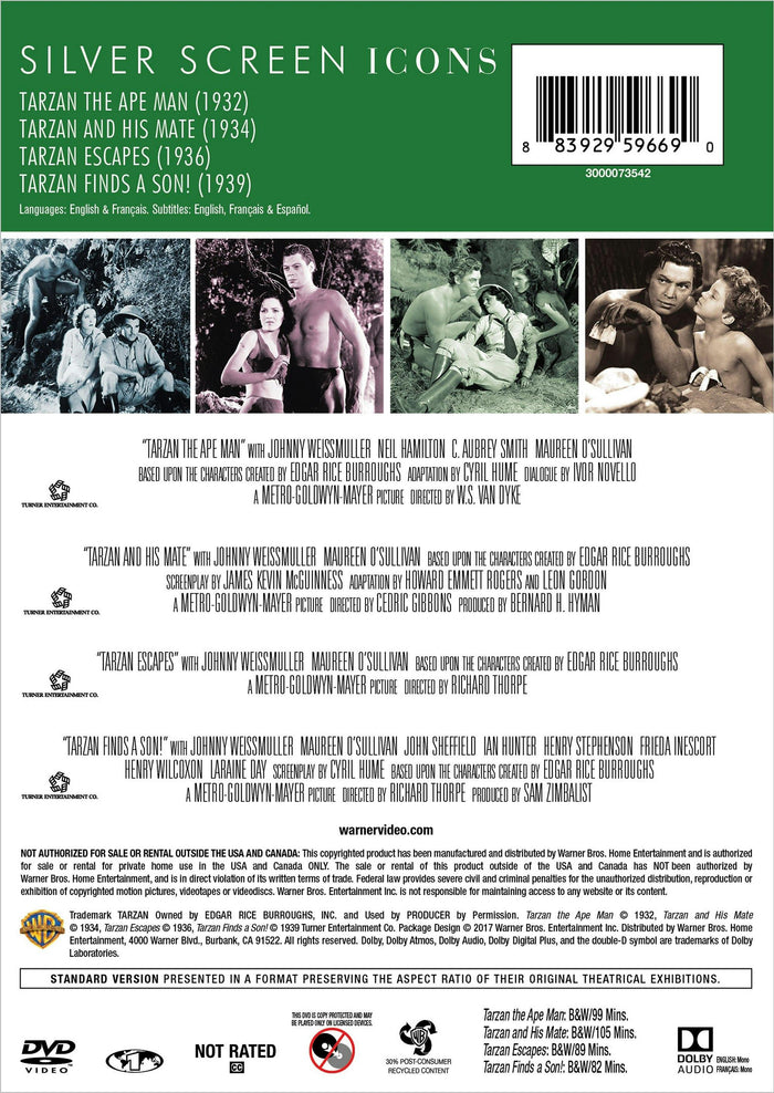 Silver Screen Icons: Johnny Weissmuller as Tarzan Volume 1 [DVD]