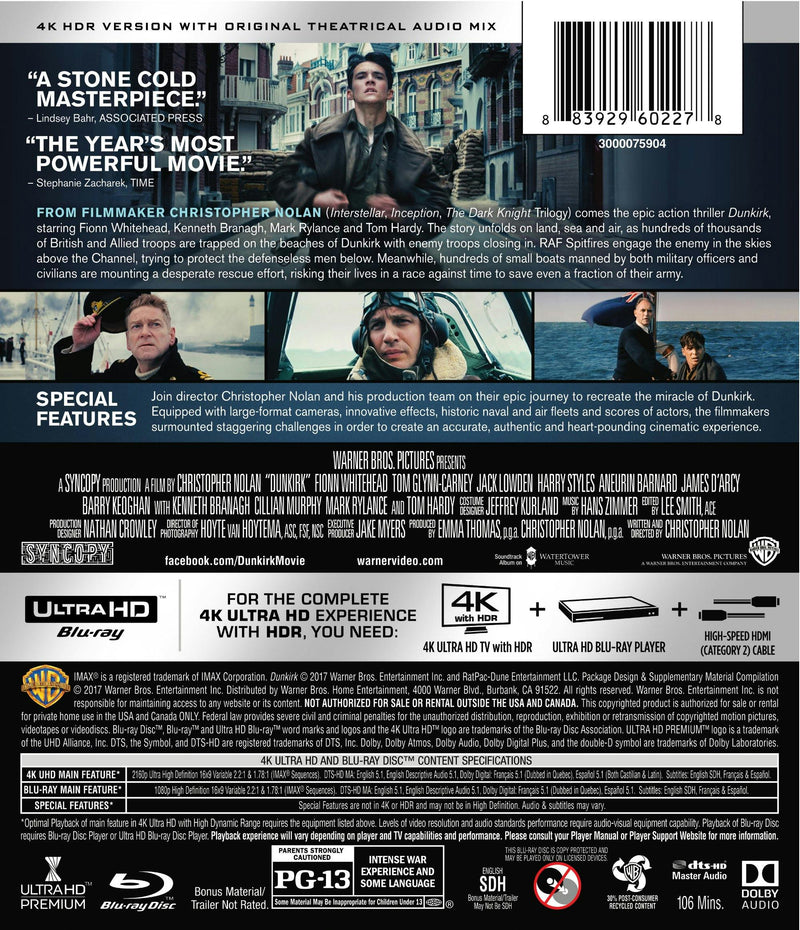 Dunkirk (4K Ultra HD + Blu-ray) [UHD]