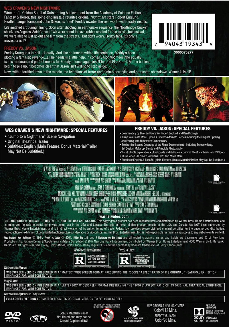 New Nightmare / Freddy vs. Jason 7-8 (DVD Double Feature) [DVD]