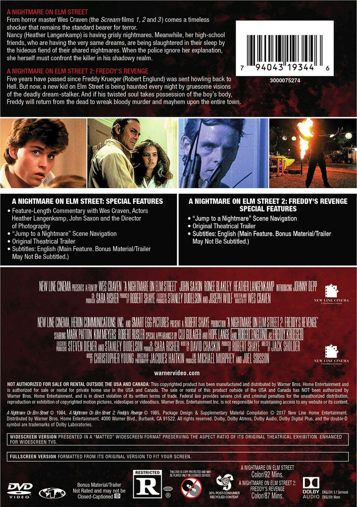 A Nightmare on Elm Street 1 & 2 [DVD]