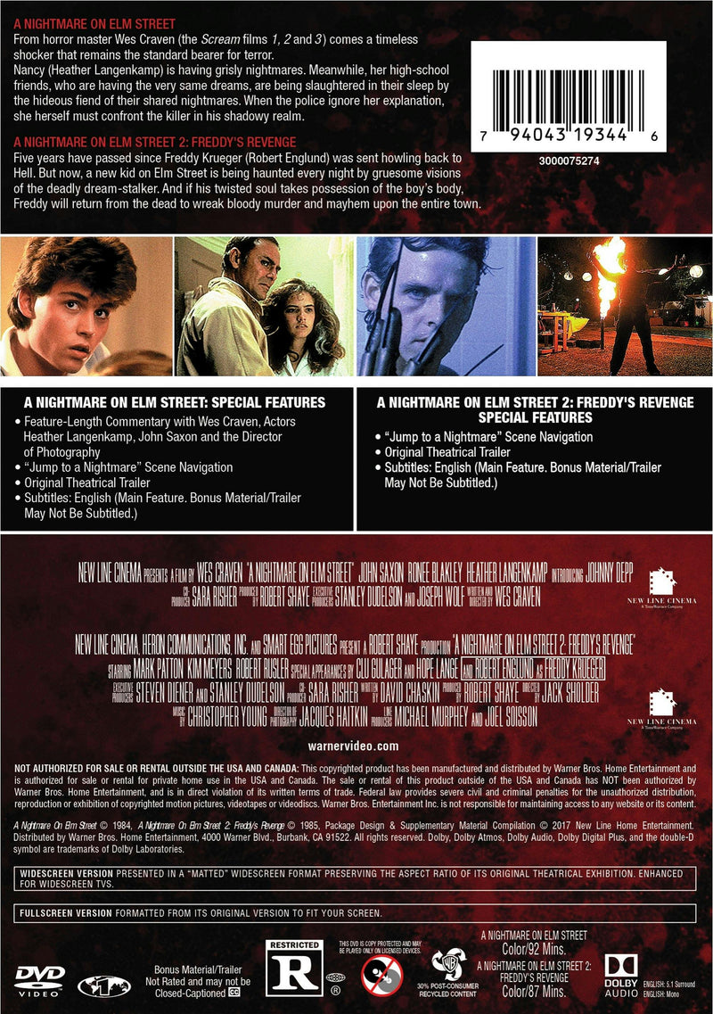 A Nightmare on Elm Street 1 & 2 [DVD]