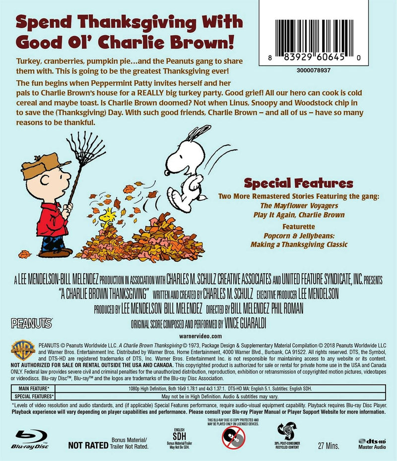 Charlie Brown: A Charlie Brown Thanksgiving [Blu-ray]