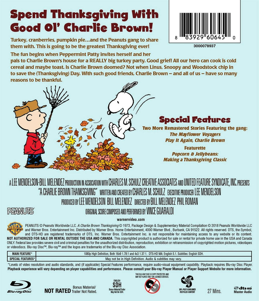 Charlie Brown: A Charlie Brown Thanksgiving [Blu-ray]