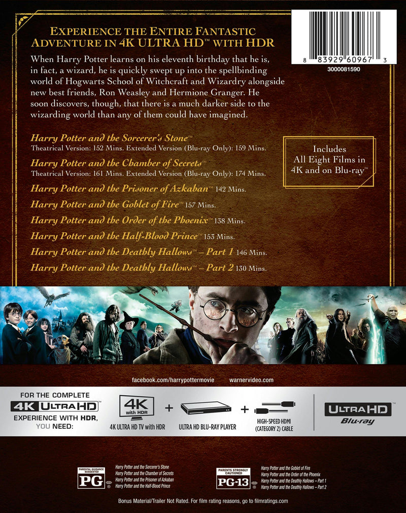 Harry Potter: Complete 8-film Collection (4K Ultra HD Set) [UHD]