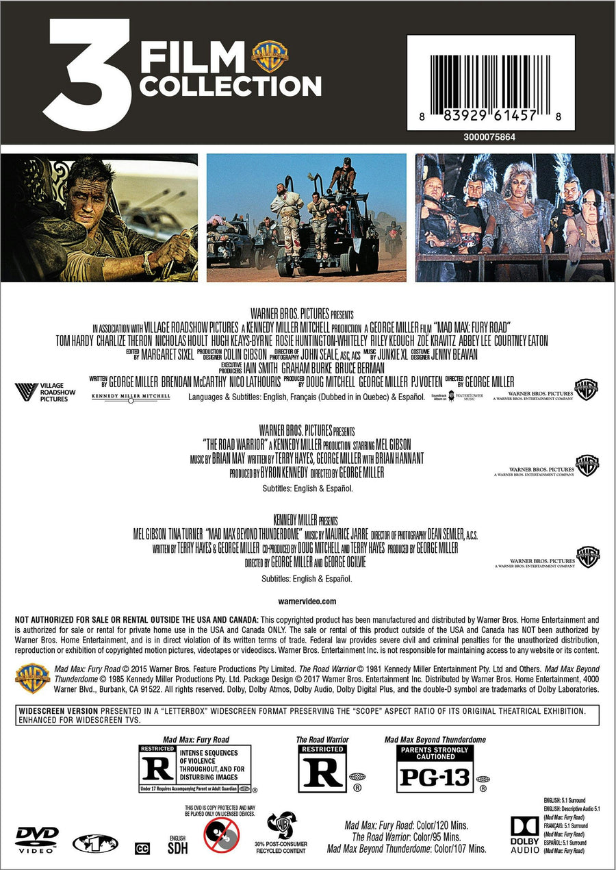Mad Max 2/Mad Max: Beyond Thunderdone/Mad Max: Fury Road (DVD Set) [DVD]