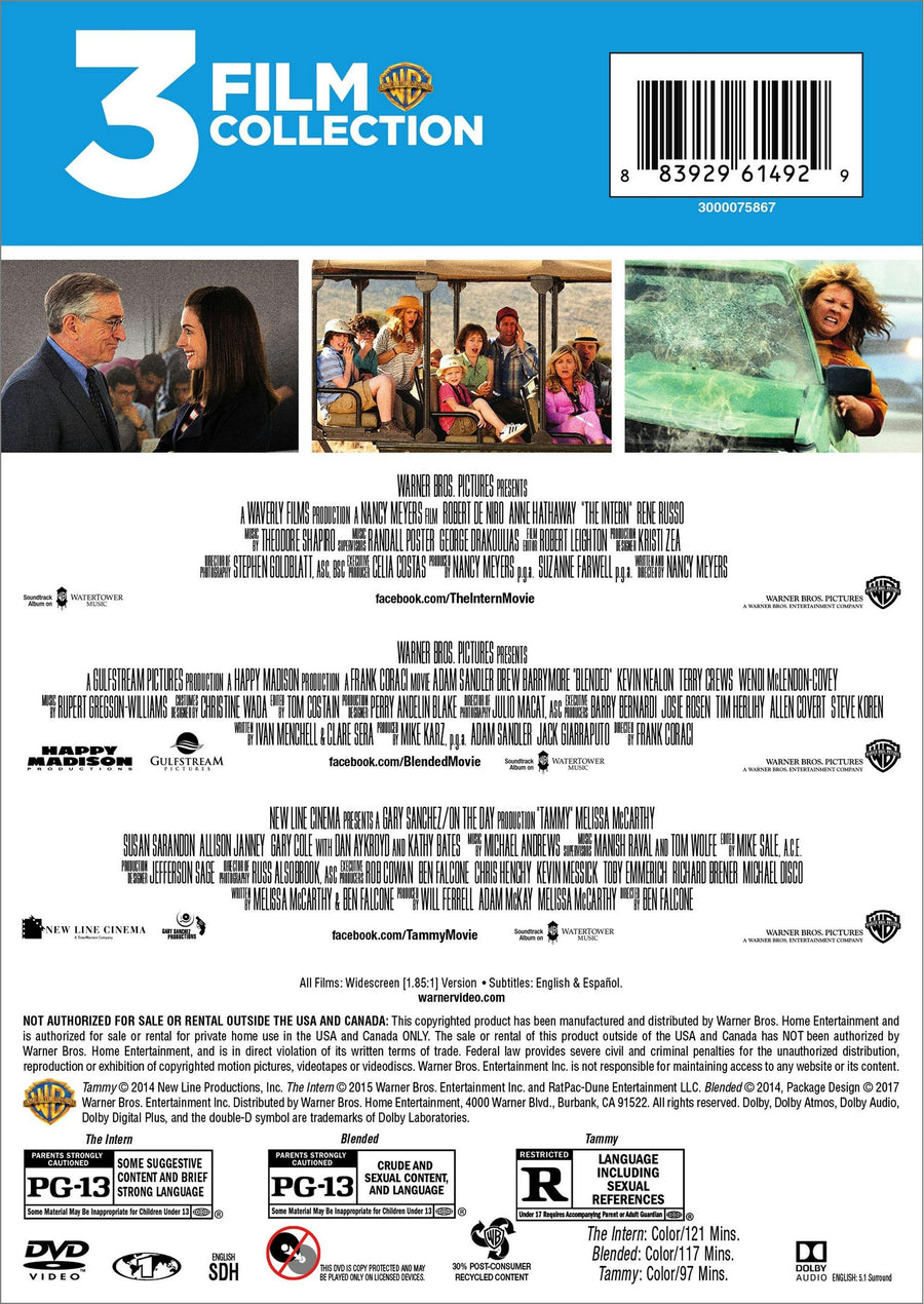 The Intern/Tammy/Blended (DVD Triple Feature) [DVD]
