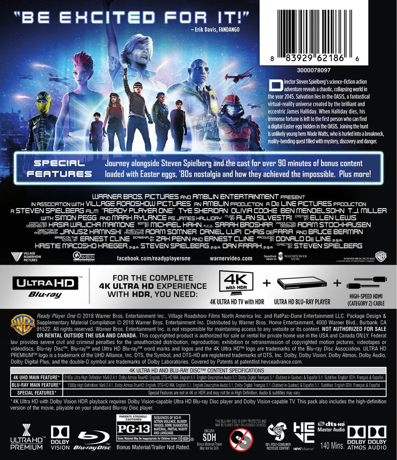 Ready Player One (4K Ultra HD + Blu-ray) [UHD]