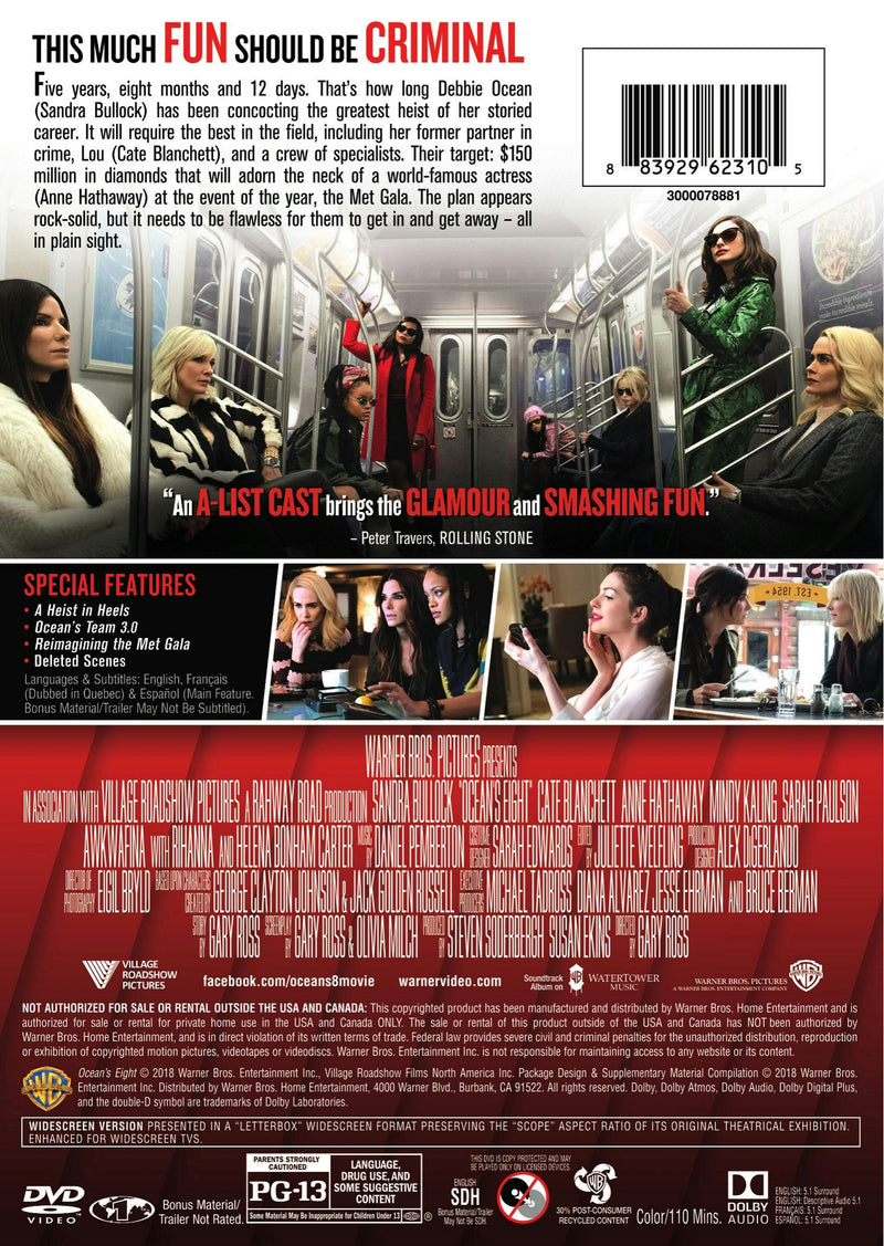 Ocean's 8 (Special Edition) [DVD]