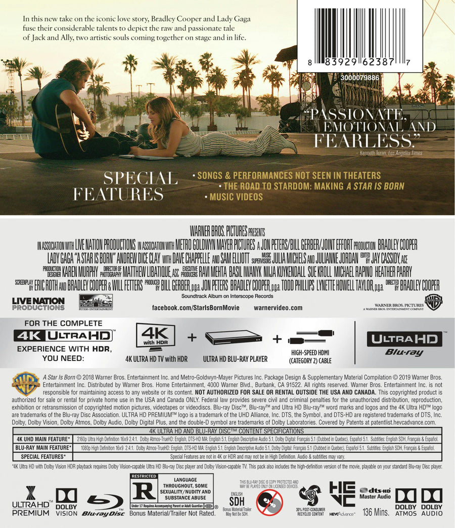 A Star Is Born (4K Ultra HD + Blu-ray) [UHD]