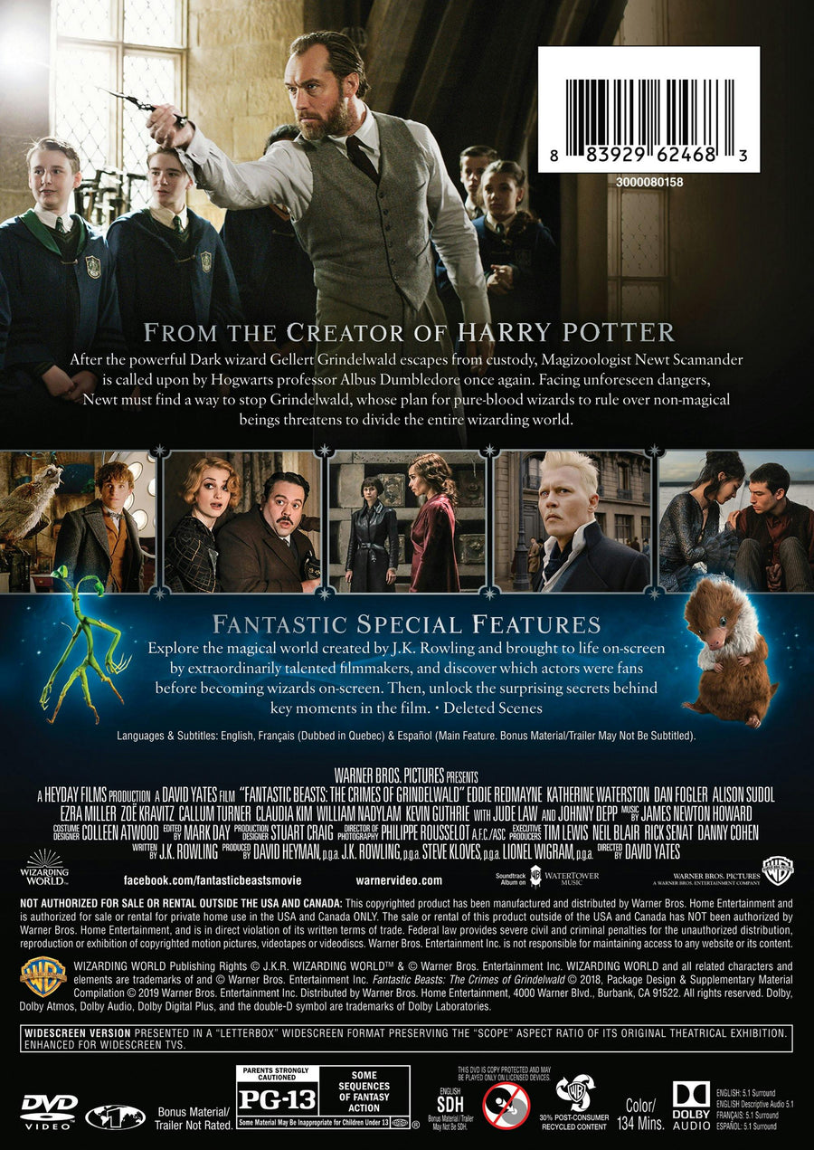 Fantastic Beasts: The Crimes of Grindelwald (Special Edition) [DVD]